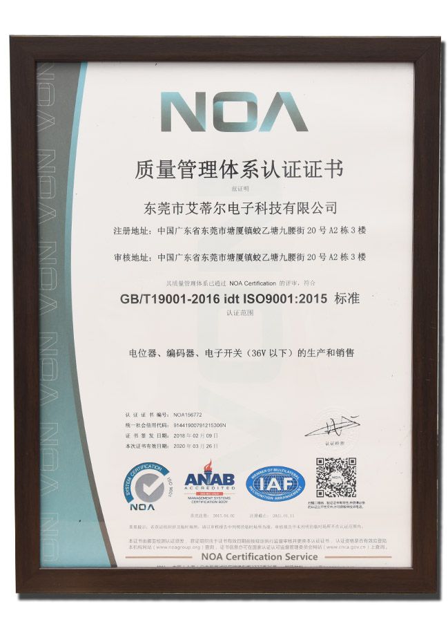 Chinese quality management certificate